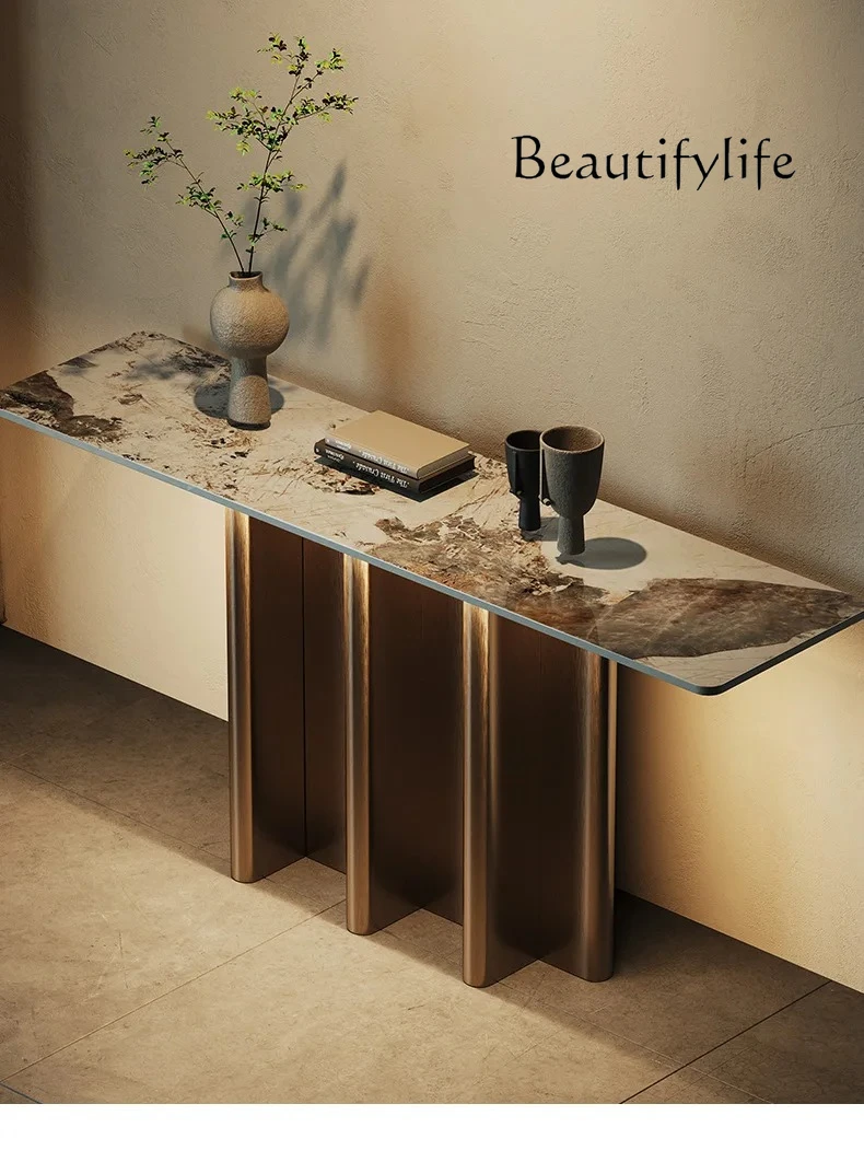 

Slate creative entrance table Entry door corridor entrance table Simple modern living room decoration end view table