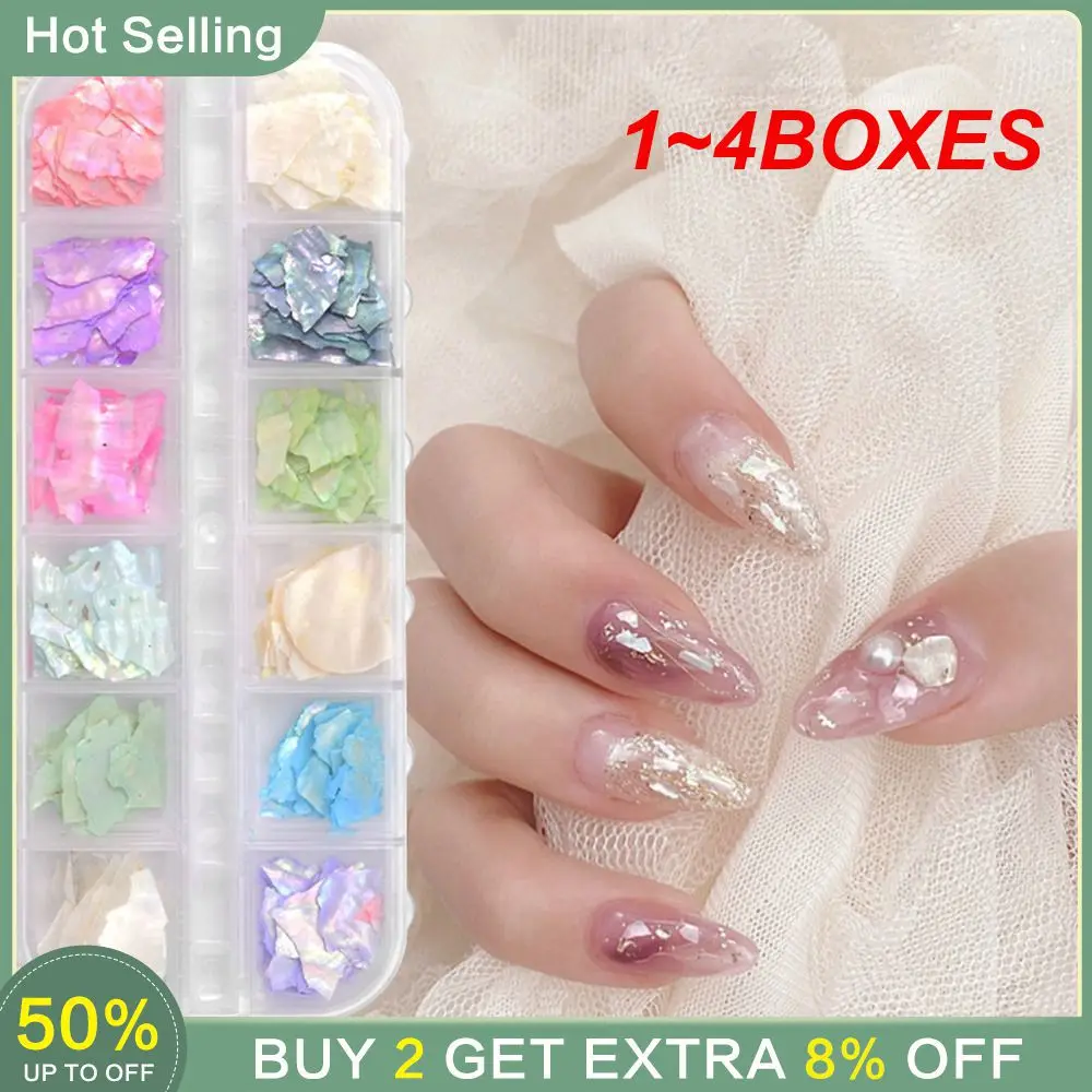 1~4BOXES Manicure Trendy Eye-catching Thin Nail Art Nail Art Nail Art Ideas Must-have Abalone Shell Stylish Decorative