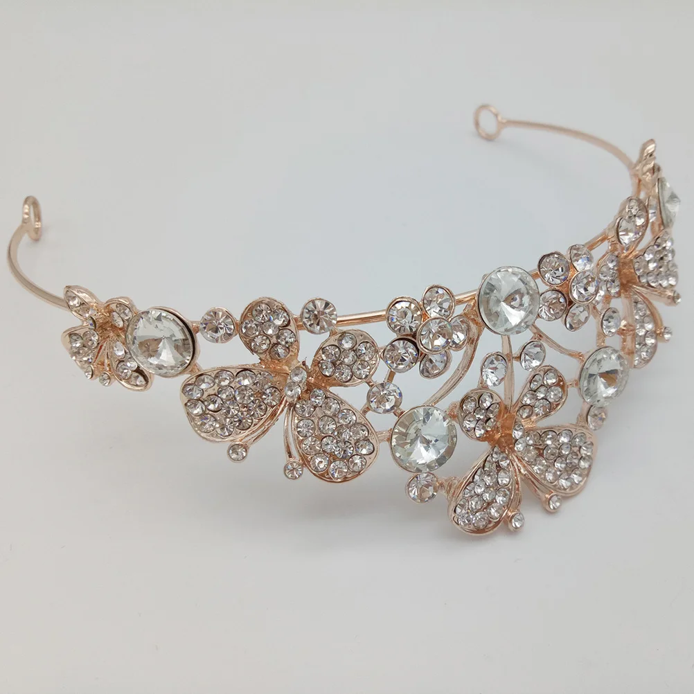 

1Pcs Crystal Crown Wedding Tiara Bridal Hair Accessory Gold Rhinestone Crown for Women Engagement Party Jewelry
