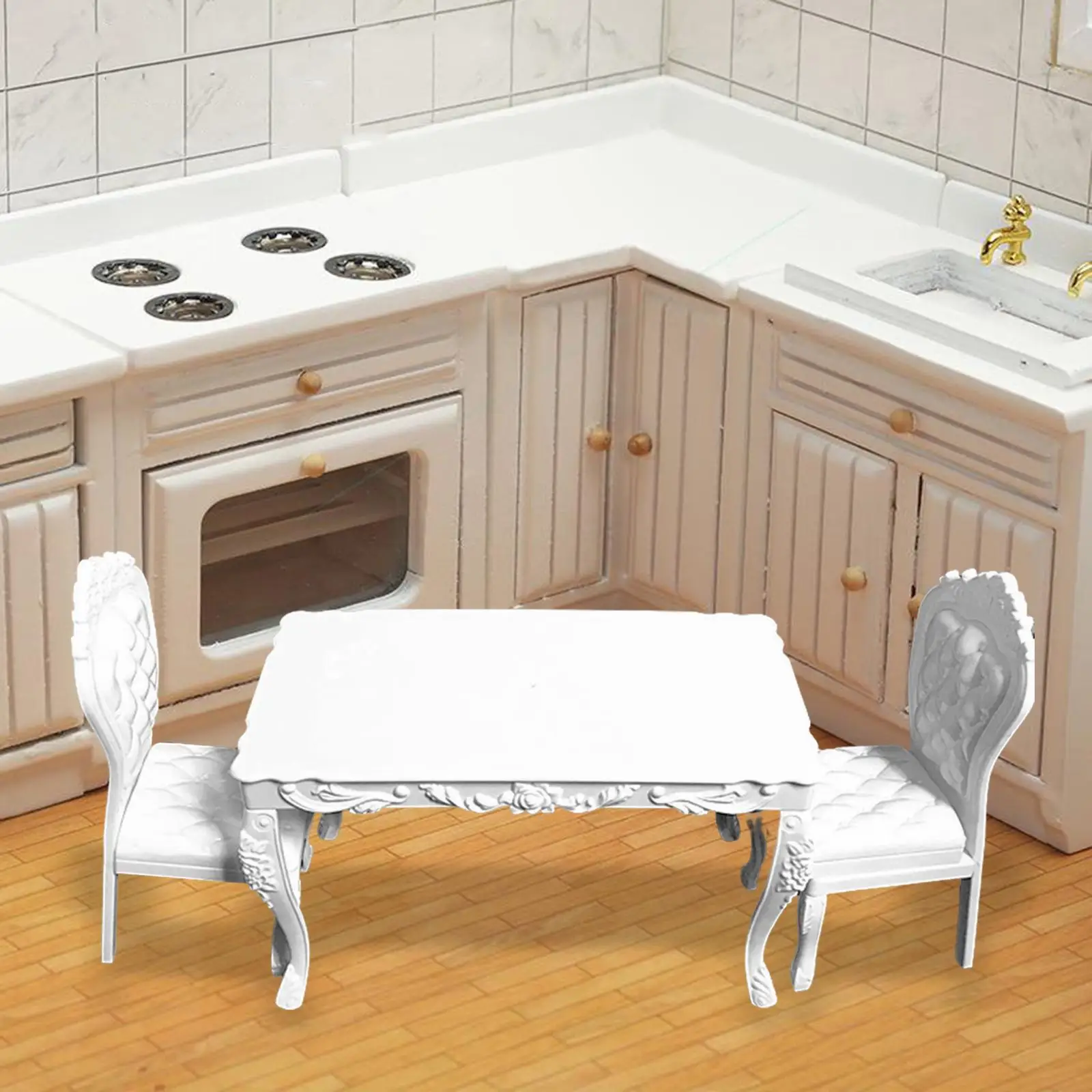 Dollhouse Furniture Set Desk Model for Living Room Dining Room Decoration - view 4