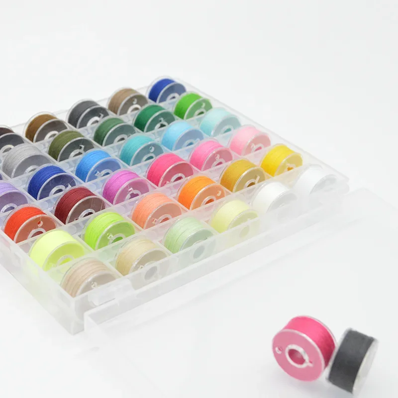 25/36 Colors Bobbin Thread Set Polyester Thread Spools Sewing Machine Bobbins With Storage Box For Embroidery Sewing Accessories