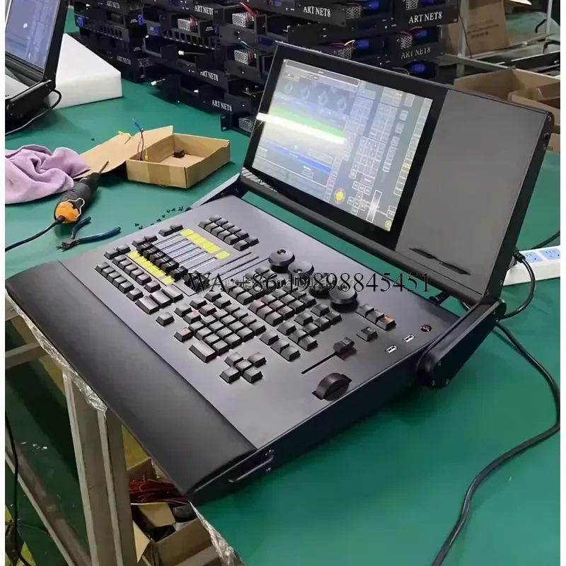 WMWMNU DJ DMX512 Lighting Console Grand MA2 T1 PC Fader Wing 2 15.6