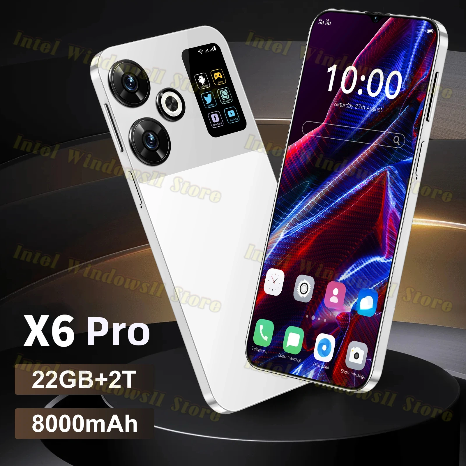 

Оригинальный смартфон X6 Pro 2024, глобальная версия, 22 ГБ + 2 ТБ, 4G/5G, мобильный телефон с двумя SIM-картами, Android разблокированный мобильный телефон, Celular NFC