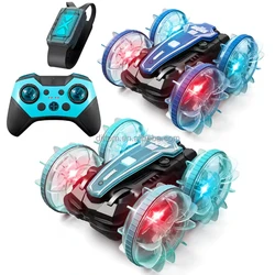 New Amphibious Light Double-sided Stunt Twist Rc Car 2.4G  high-speed  360-Degree Vehicle Dual Remote Control Cars Waterproof