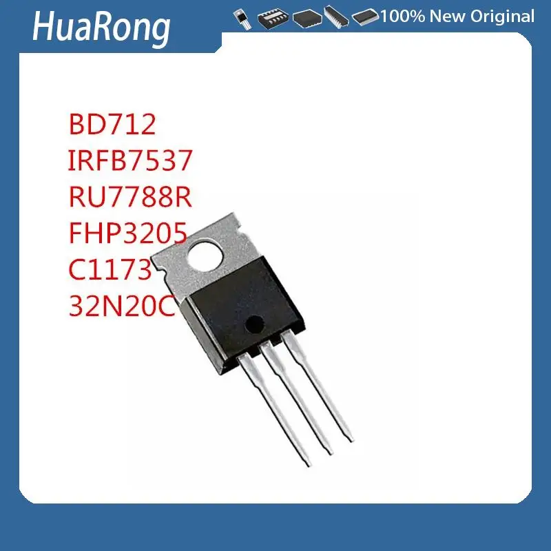 10 unids/lote BD712 IRFB7537 IRFB7537PBF RU7788R FHP3205 2SC1173 C1173 32N20C FQP32N20C TO220-3