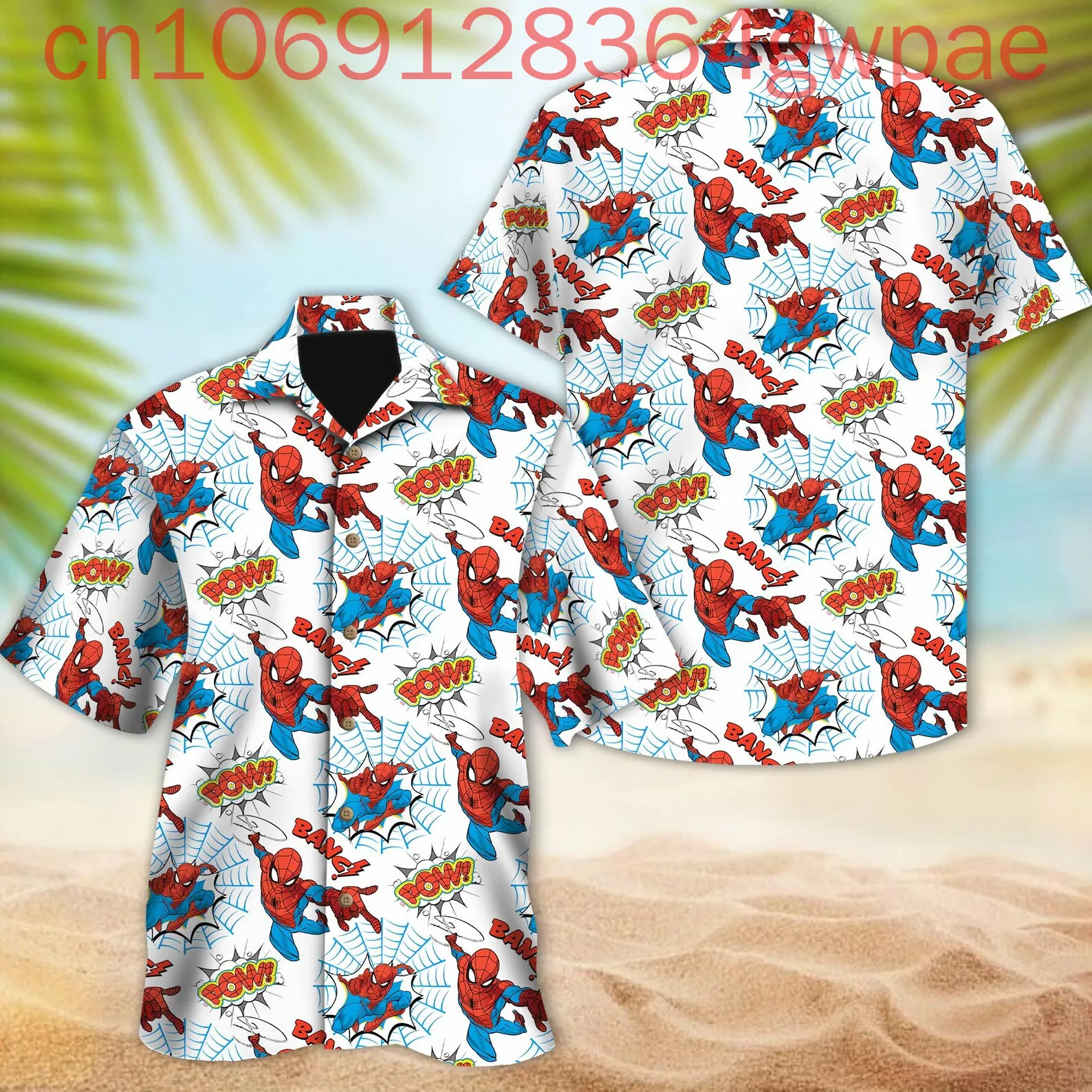 

Spider Man Button Hawaiian Shirt Men Women Kids Summer Casual Short Sleeve Beach Shirts Disney Spidey Fashion Hawaii Shirts