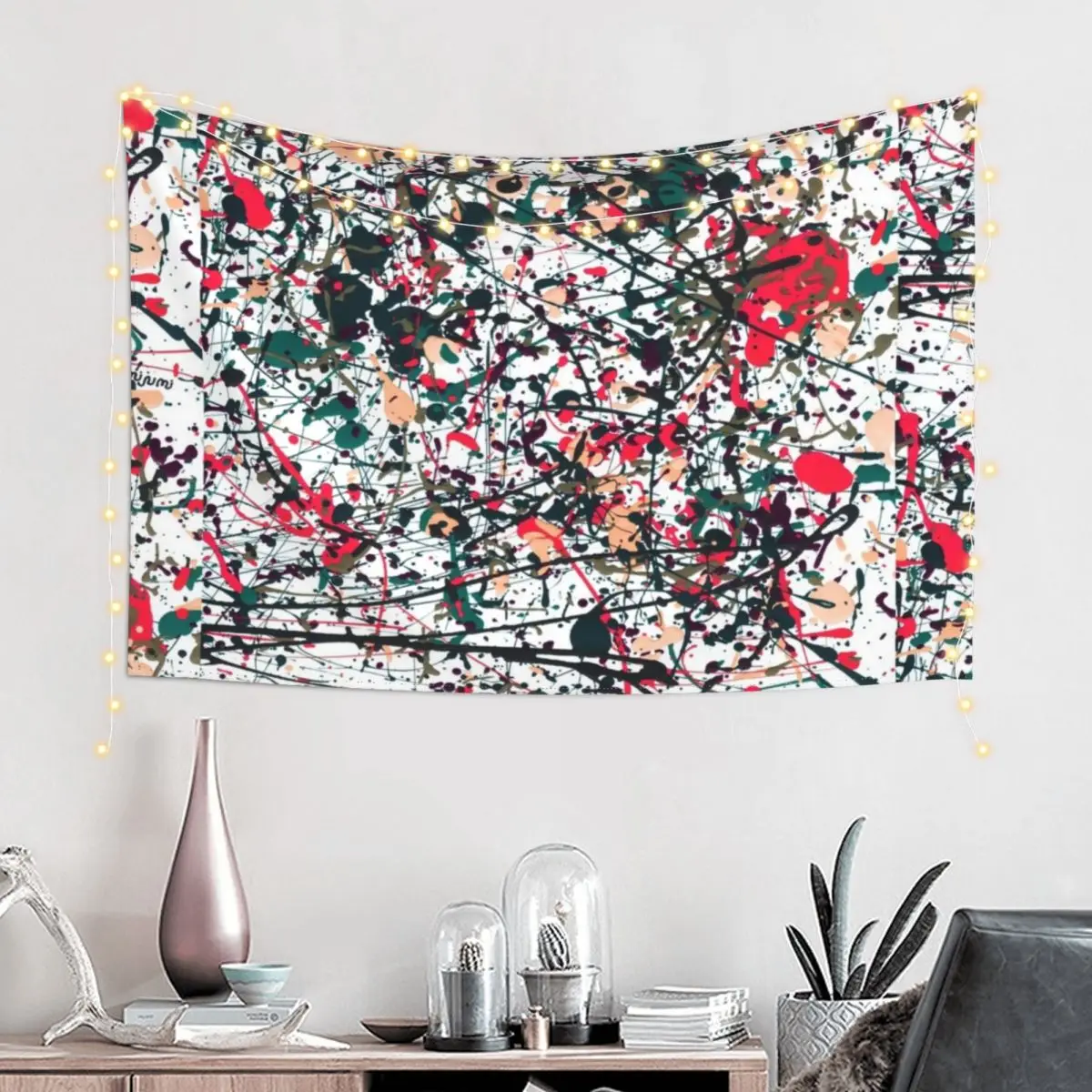 mijumi Pollock Red White Blue Tapestry Wallpapers Home Decor Room Decorations Aesthetics Tapestry