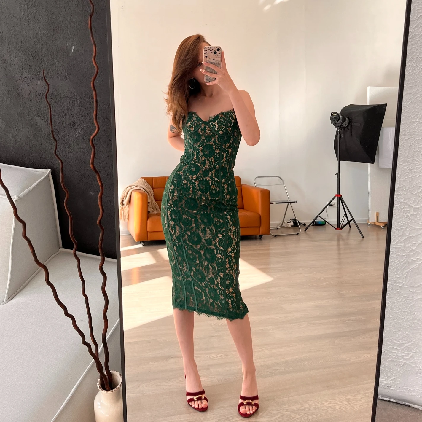 Summer Long Elegant Formal Occasion Dress Green Spaghetti Strap V Neck Lace Dress Vintage Birthday Party Dresses 2023