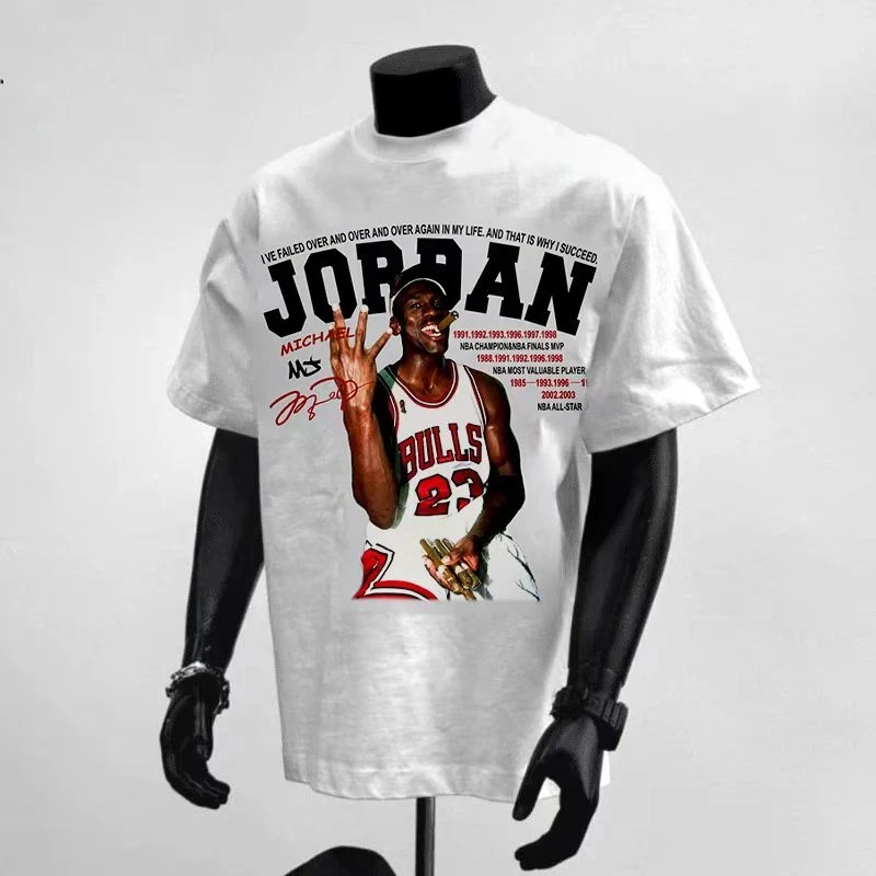Neuer Sale 2026 Sommer Mode Lässiges Basketball-Star Baumwoll-Kurzarm-T-Shirt für Herren und Damen – Alle mit Top-Ins – Detail 8