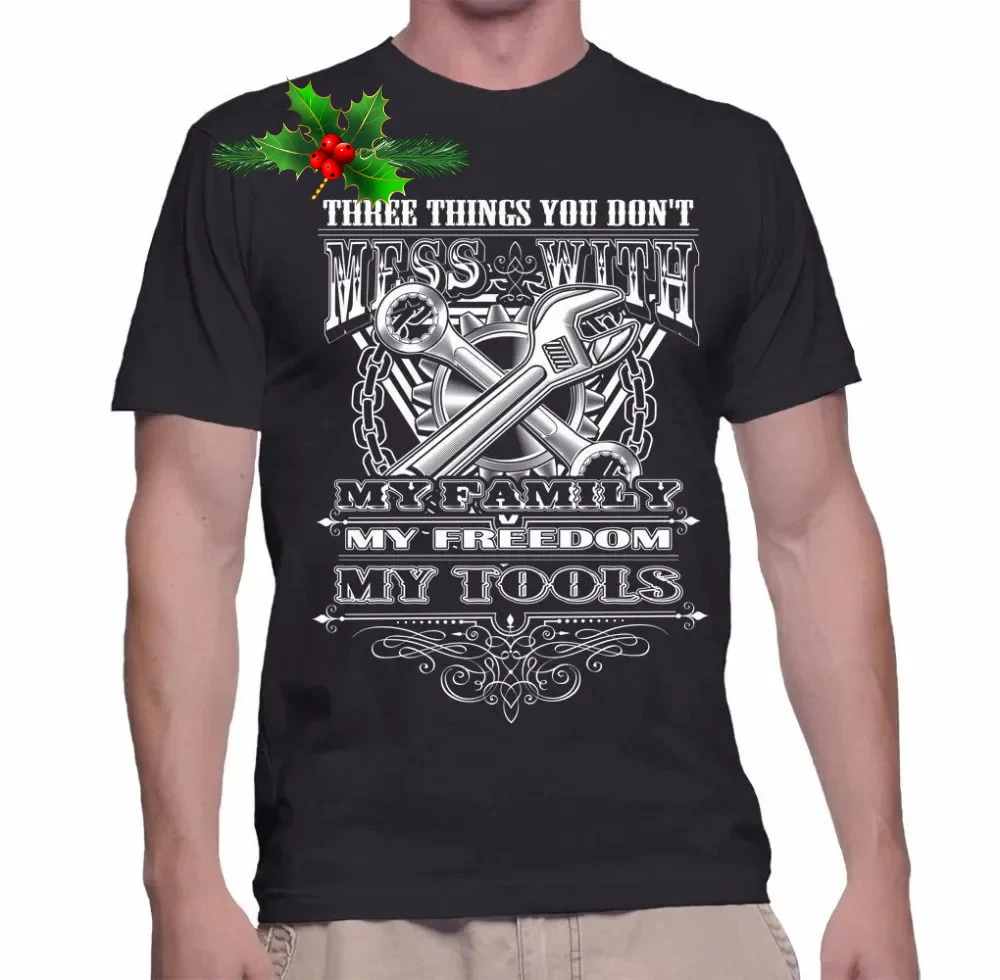 Family Tools Freedom Gears Chains Mechanic T-Shirt 100% Cotton O-Neck Summer Short Sleeve Casual Mens T-shirt Size S-3XL