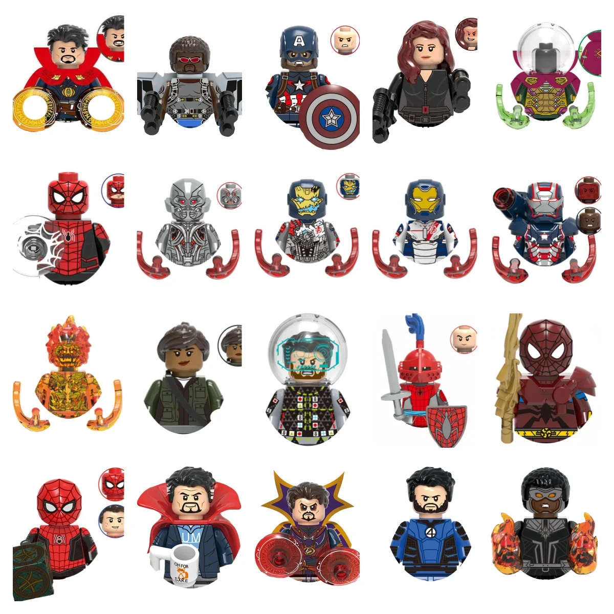 Marvel Supereroe Hot Toys Nuovo Marvel Capitan America Iron Man Mini Action Anime personaggio Building block Regalo per feste Puzzle giocattoli