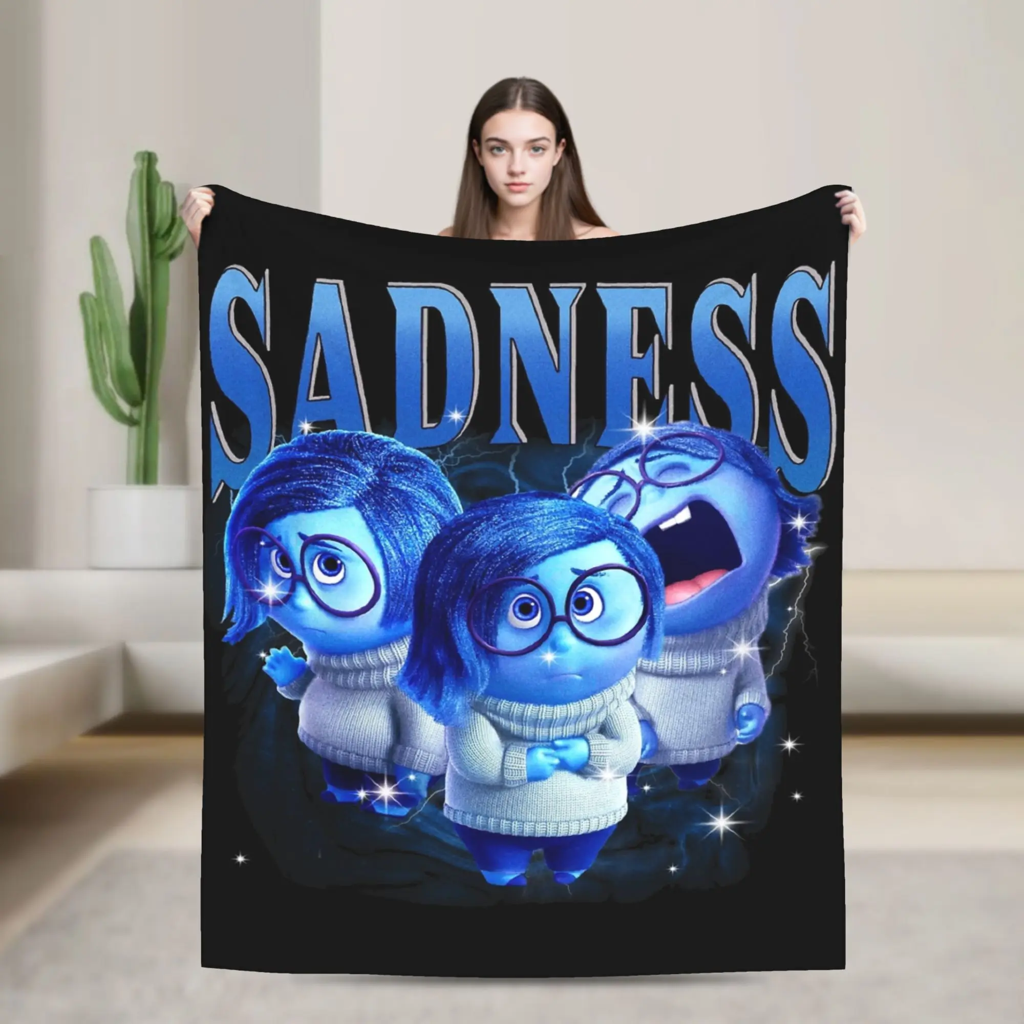 

Одеяло Sadness Inside Out, фланелевое дышащее ультра-мягкое одеяло с принтом для постельного белья, уличное покрывало