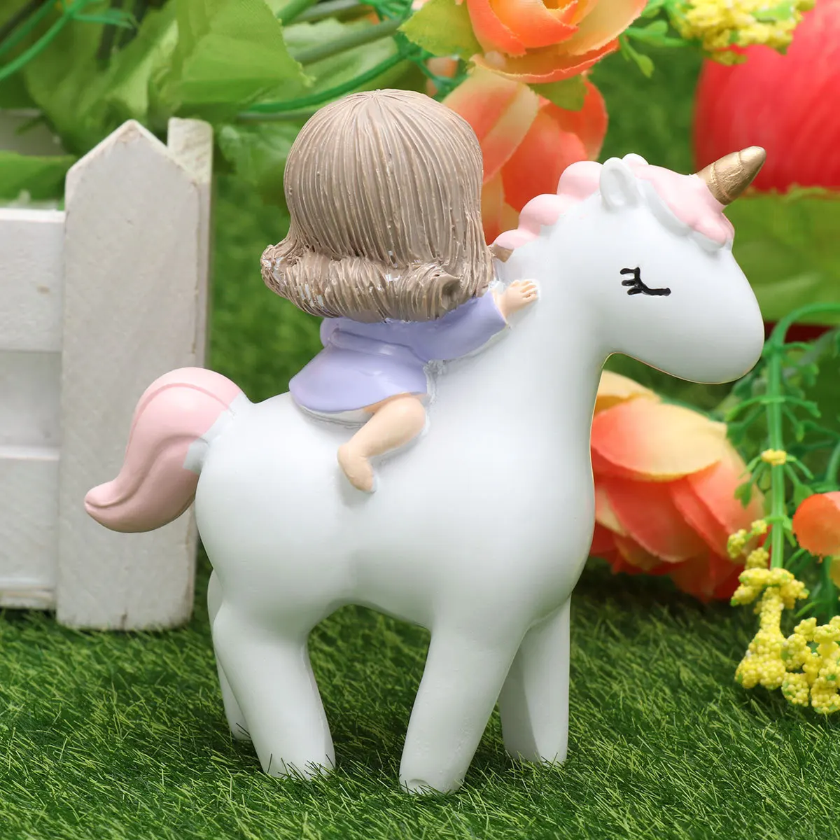 

Little Resin Unicorn Desktop Decoration Pink Sculpture for Festival Gift Table Ornament Little Figurine