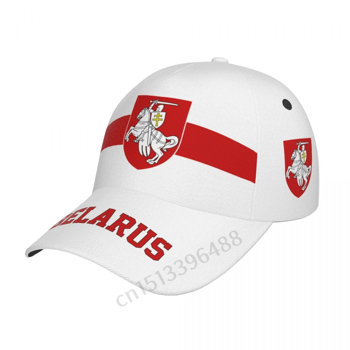 Belarus 3D Soccer Hats Sun Baseball Cap Breathable Adjustable Men Women Outdoor Fishing Hat