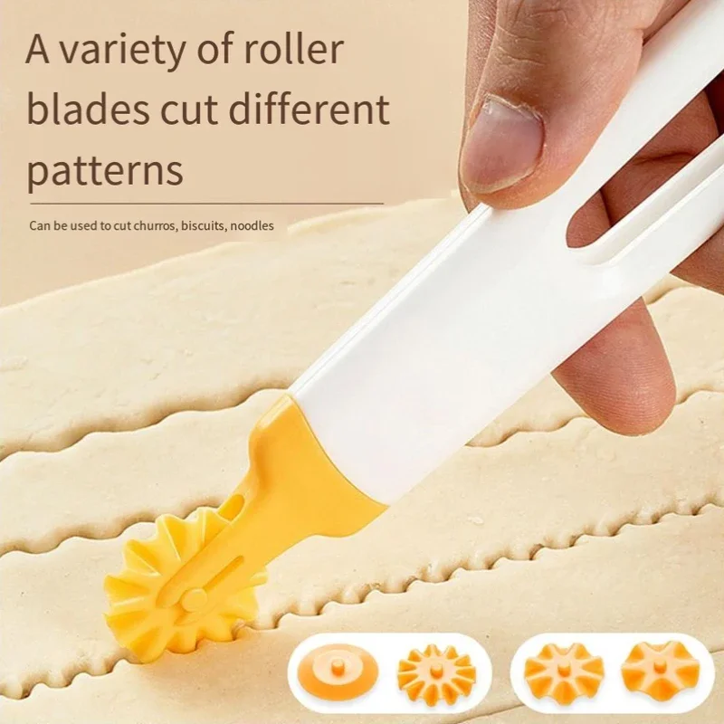 1Set Dumpling Biscuit Roller Cutter Cookie Round Rolling Cutting Blade Dough Circle Wheel for Pizza Pastry Pie Crust Baking Tool