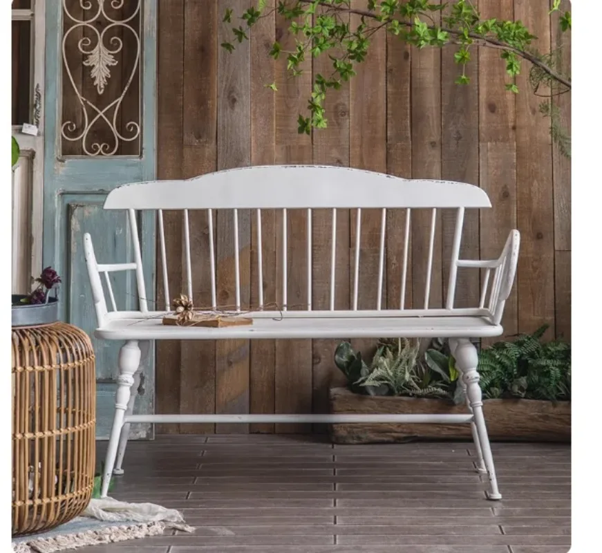 Nordic European Outdoor  Balconies, Garden , White Benches, Backrests, Sofas, Chai