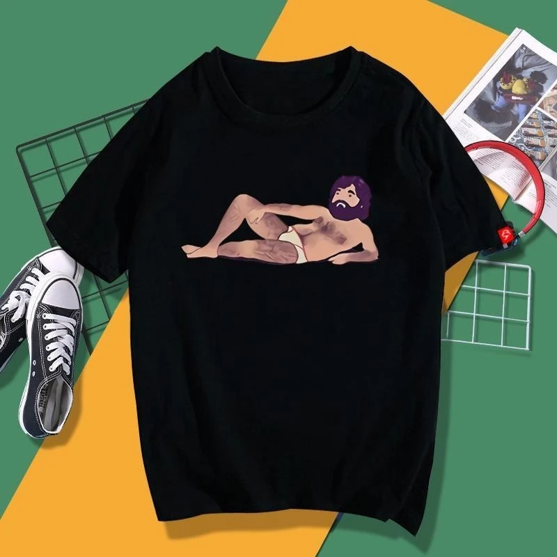 Camiseta divertida con estampado de barba para hombre, ropa encantadora con personalidad divertida y atractiva