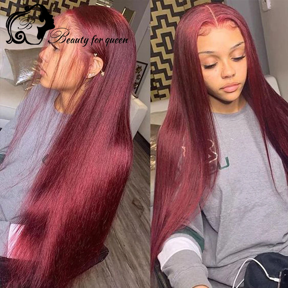 Paars 24 inch gekleurde 13x4 Lace Front pruiken Braziliaans menselijk haar pruik cosplay 180% dichtheid pruiken origineel pre geplukt voor vrouwen