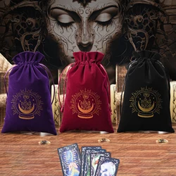 1pc 14x22cm Larger Velvet Tarot Storage Bag Board Game Cards Drawstring Package Witchcraft Supplies for Altar Dice Tarot Pouch