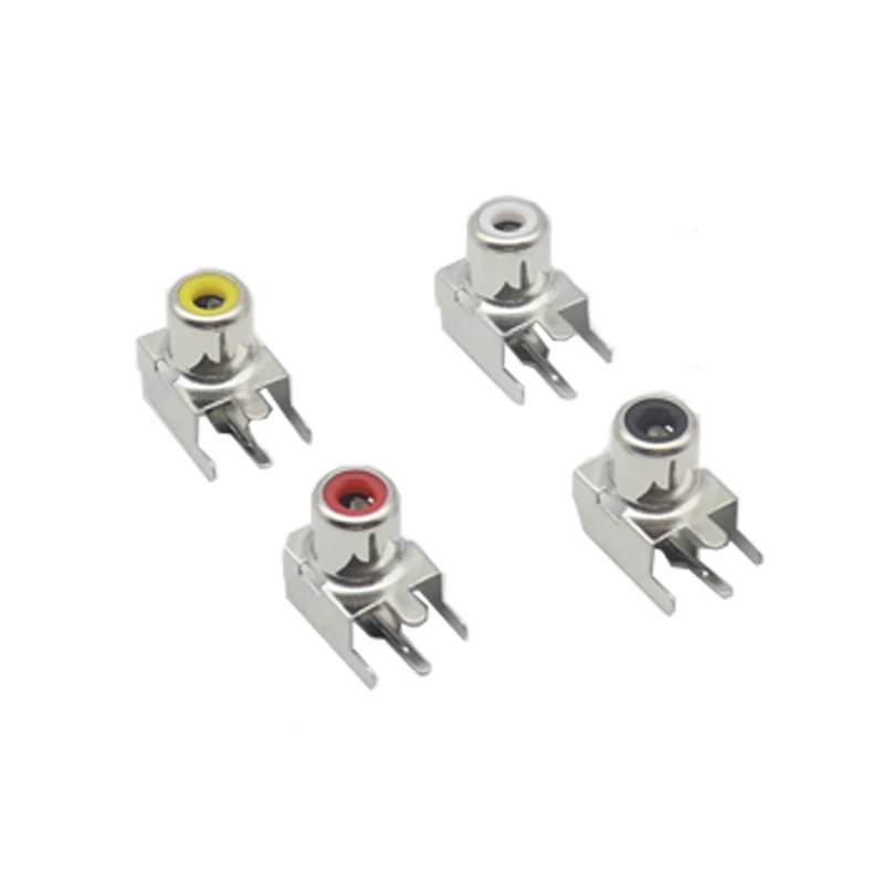 【20-5PCS】White/Yellow/Red RCA AV With The Core Socket Hole Seat 2 pin PCB Soldering Audio Video Jack Lotus Seat AV1-8.4-3B
