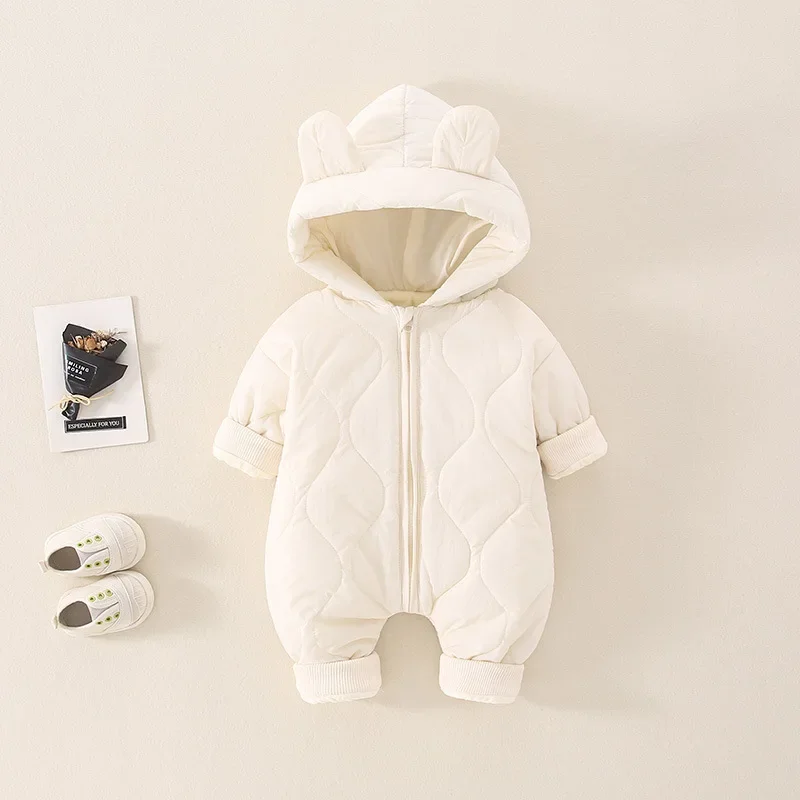 Baby Autumn and Winter Clothes Baby Jumpsuits Warm Lovely Newborn Rompers Thickened Cotton Outdoor Clothes