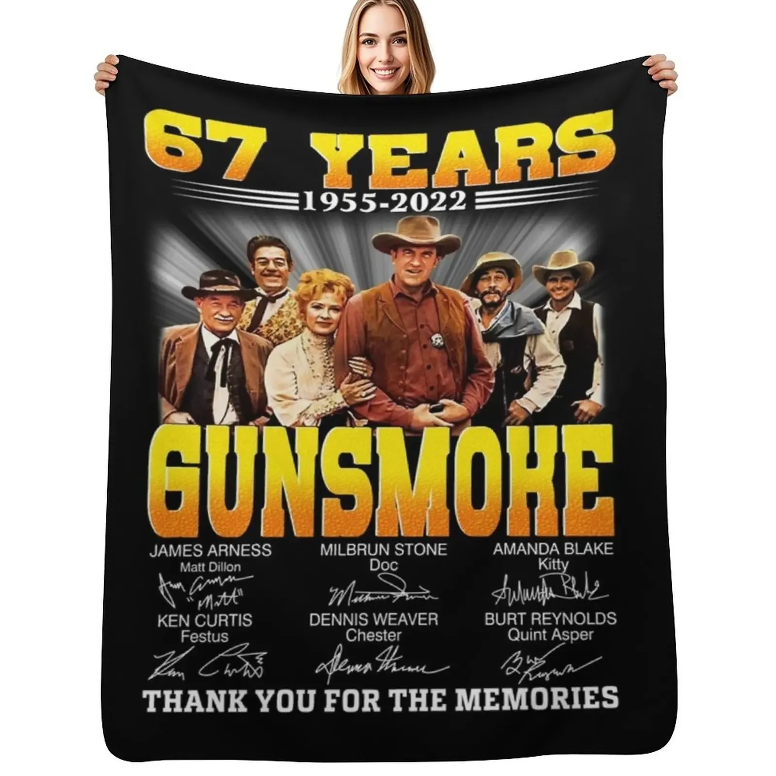 

67 years Gunsmoke Throw Blanket Hairys Sofa Giant Sofa Blanket