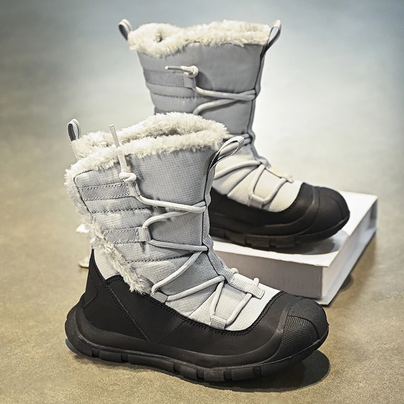 2024 Winter Children's Shoes Boys High-top Cotton Shoes High Quality Warm Comfortable Non Slip Fashion Girls Outdoor Snow Boots