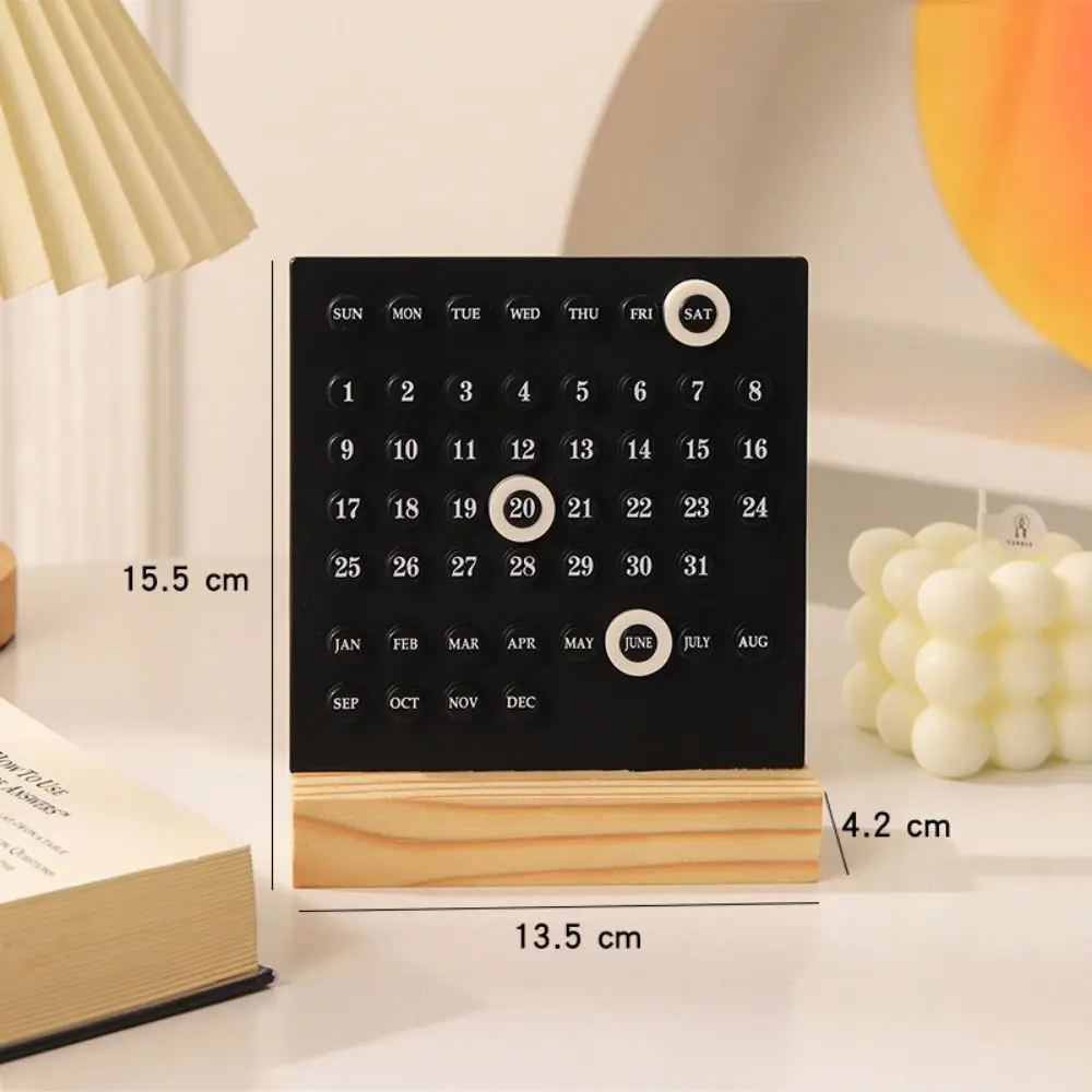 Wooden Base Acrylic DIY Calendar Handmade Ten Thousand Year Acrylic Date Planner Month Date Display Reusable