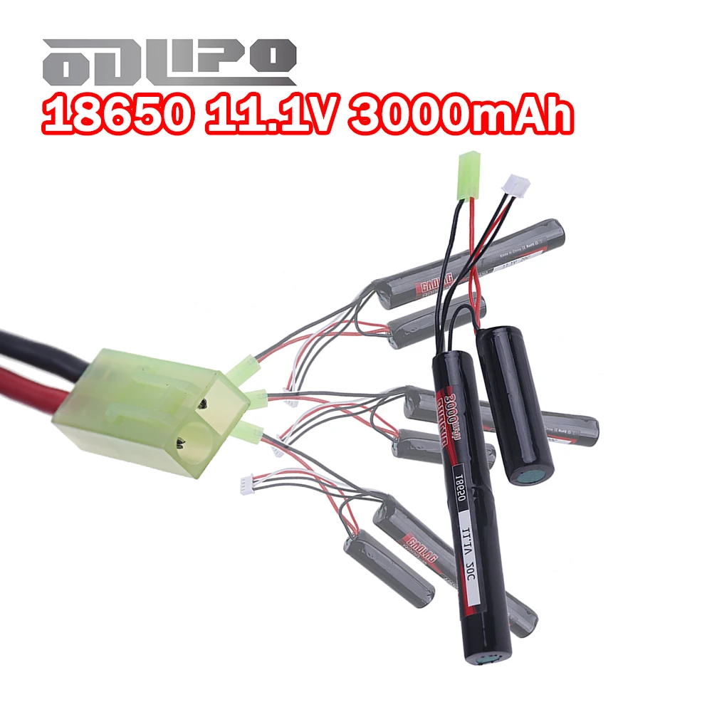 2026 Brand New (Mini Tamiya Plug) 3000mAh 11.1V 18650 3S Li-ion Battery for AKKU Mini Airsoft Gun RC Model Toys Batteries