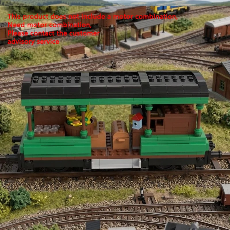 

451PCS Open-Air Freight Wagon Model MOC Building Bricks City Car Modular Technology Assemble Toys Suit Children Holiday Gifts