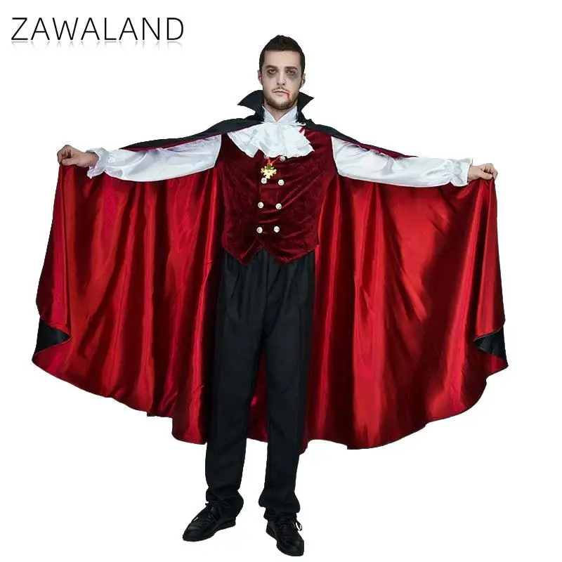 Zawaland Halloween Horror Vampires Cosplay Costume para Homens, Festa, Desempenho Adulto Engraçado, Roupas De Carnaval Da Moda