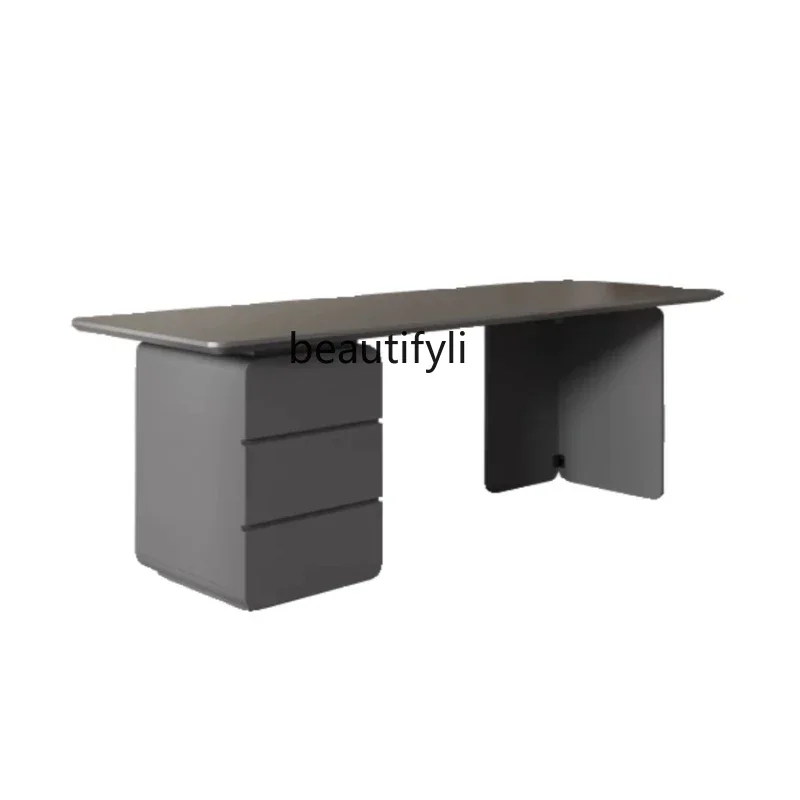 E153  Desk Light Luxury Modern Study Computer Desk Italian Minimalistic Home Living Room Large Long Desk