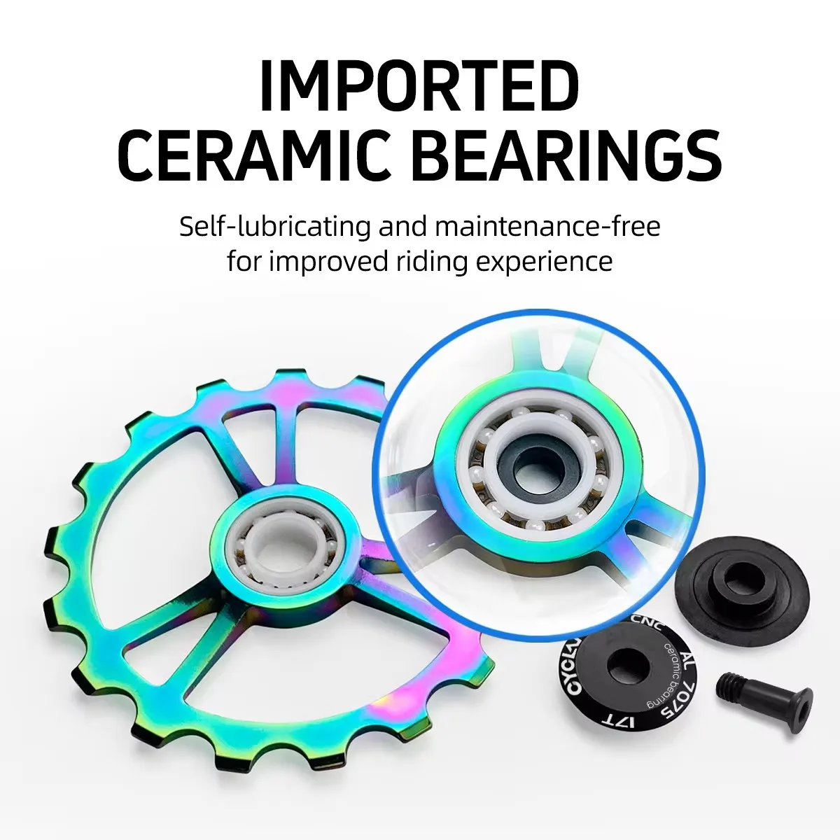 CYCLAMI MTB Bicycle Rear Derailleur Jockey Wheel Ceramic Bearing  Pulley CNC Road Bike Guide Roller Idler 13T 16T 17T 18T