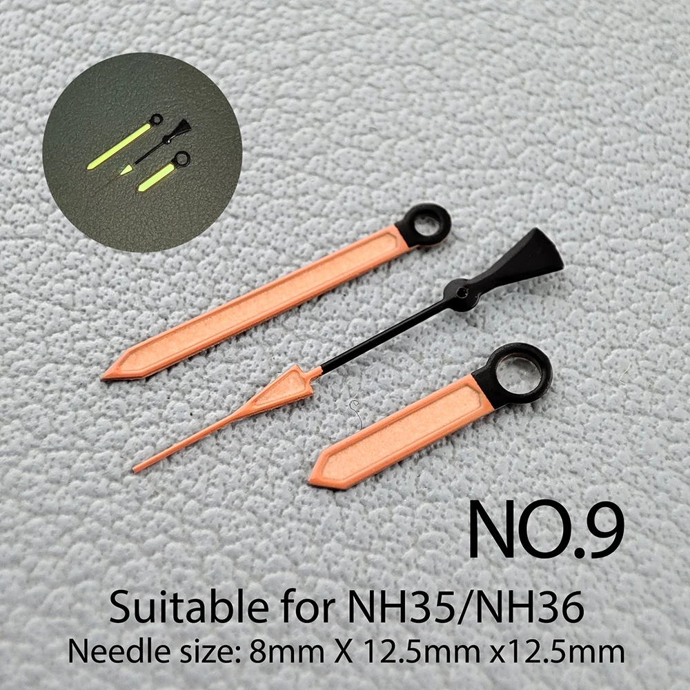 Watch Accessories Watch Pointer NH35 Hand Pointer Orange, Luminous Suitable For NH35, NH36 Movement NO.9