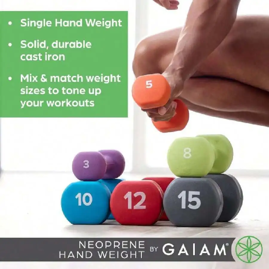 Dumbbell Hand Weight (Sold In Singles) - Neoprene Coated Exercise & Fitness Dumbbell For Home Gym Workouts And Strength Training