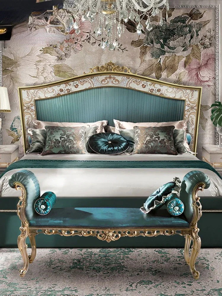 Corte de cama de casal em tecido patchwork de luxo