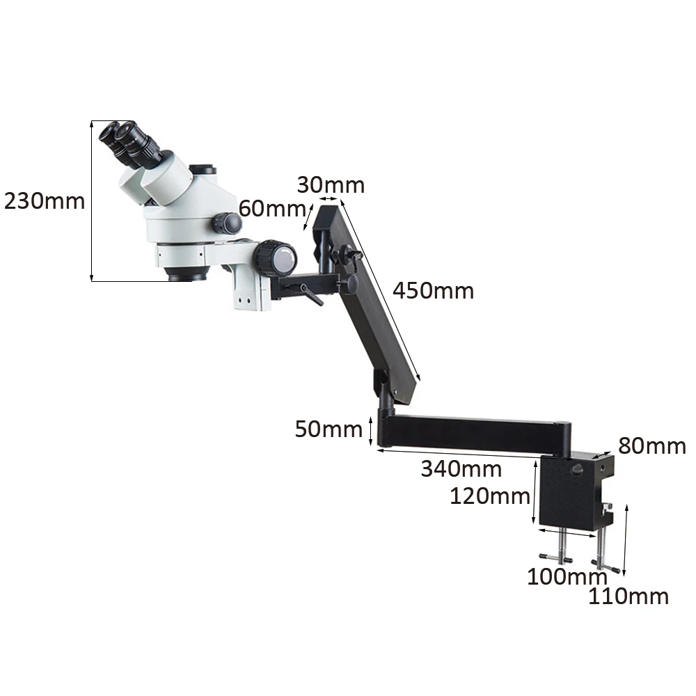 Trinocular Stereo Microscope 48MP 4K Camera 3.5X - 90X Zoom Jewelry   Foldable Telescopic Arm