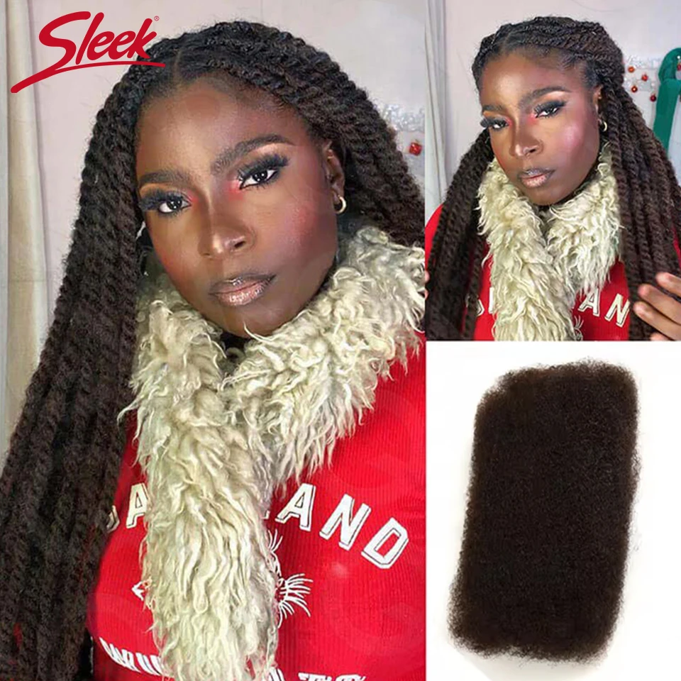 Braziliaanse QVR Afro Kinky Bulk Menselijk Haar Voor Vlechten Dreadlock Haar 50 g/stk Virgin Natuurlijke Bruin Remy Menselijk Haarverlenging