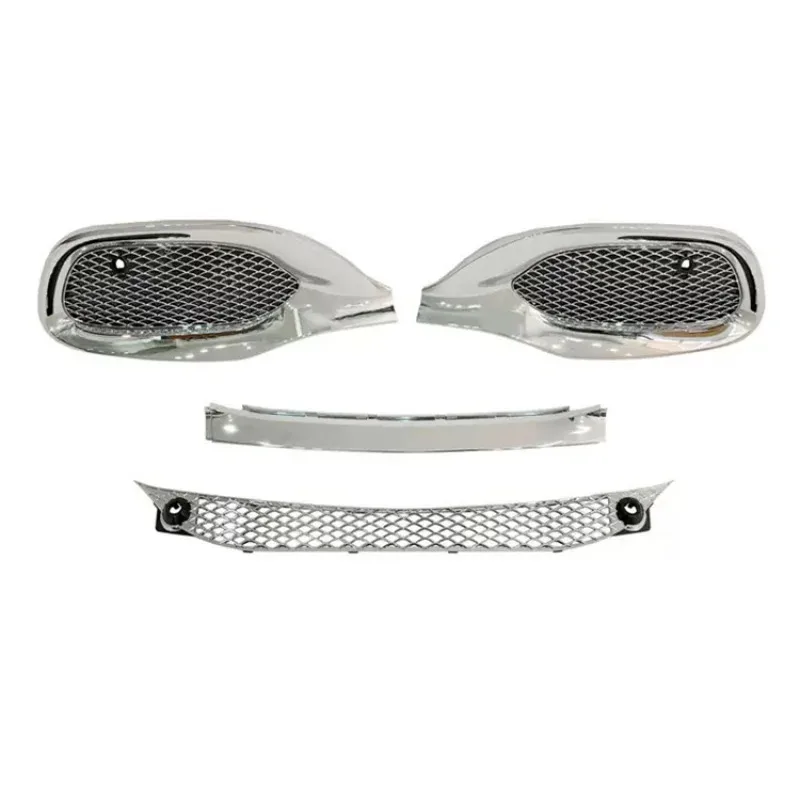 W223 Upgrade  Style Front Bumper Grille Mesh Set Compatible With  S Class S400 S450 S500 Year 2021 2022 2023