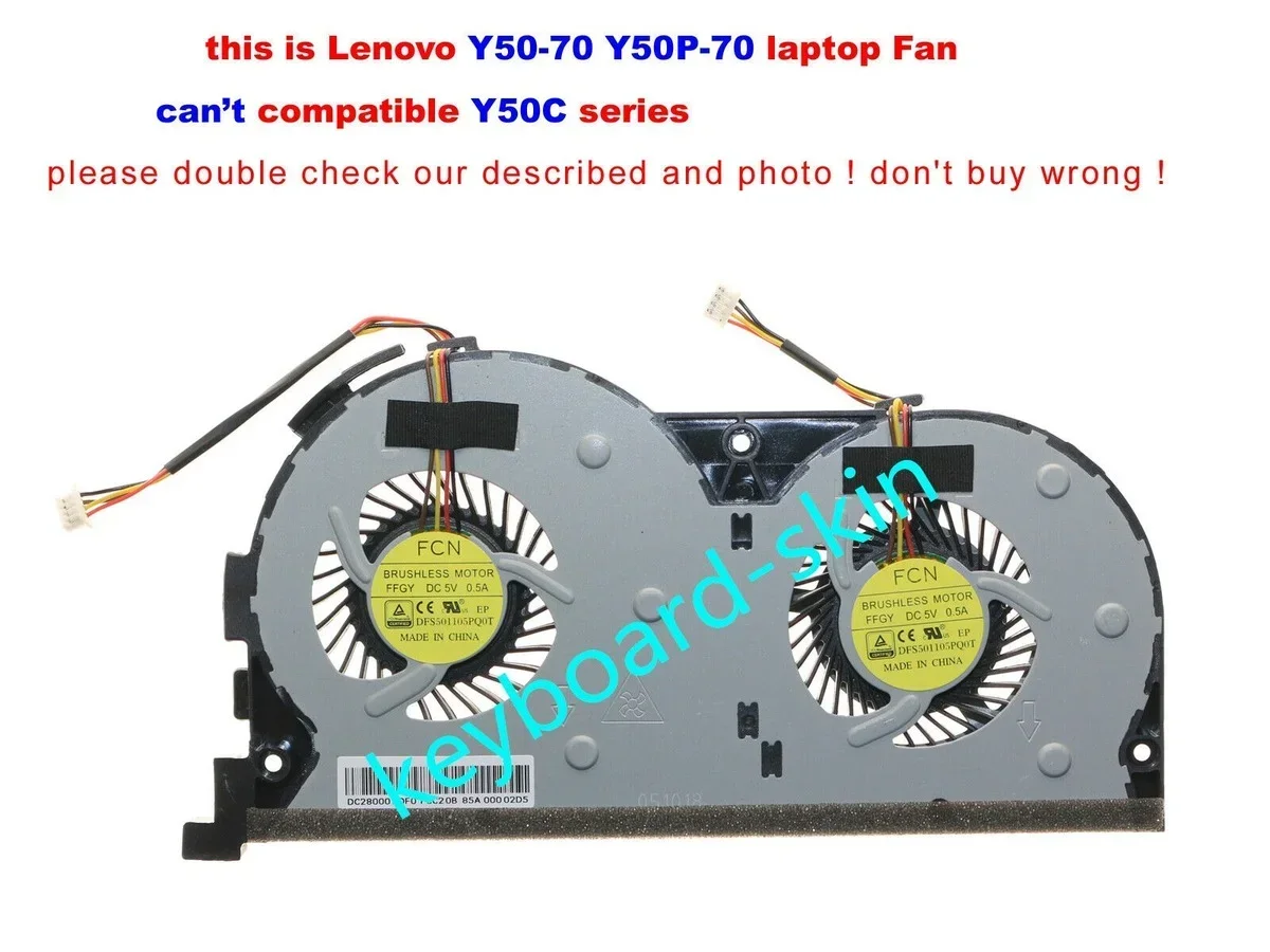 New For Lenovo Y50-70 Y50-70A Y50P-70 Y50-70AM-ISE Y50-80 Y50P-80 Cpu Cooling Fan DC28000EQF0 (cann't Y50C)