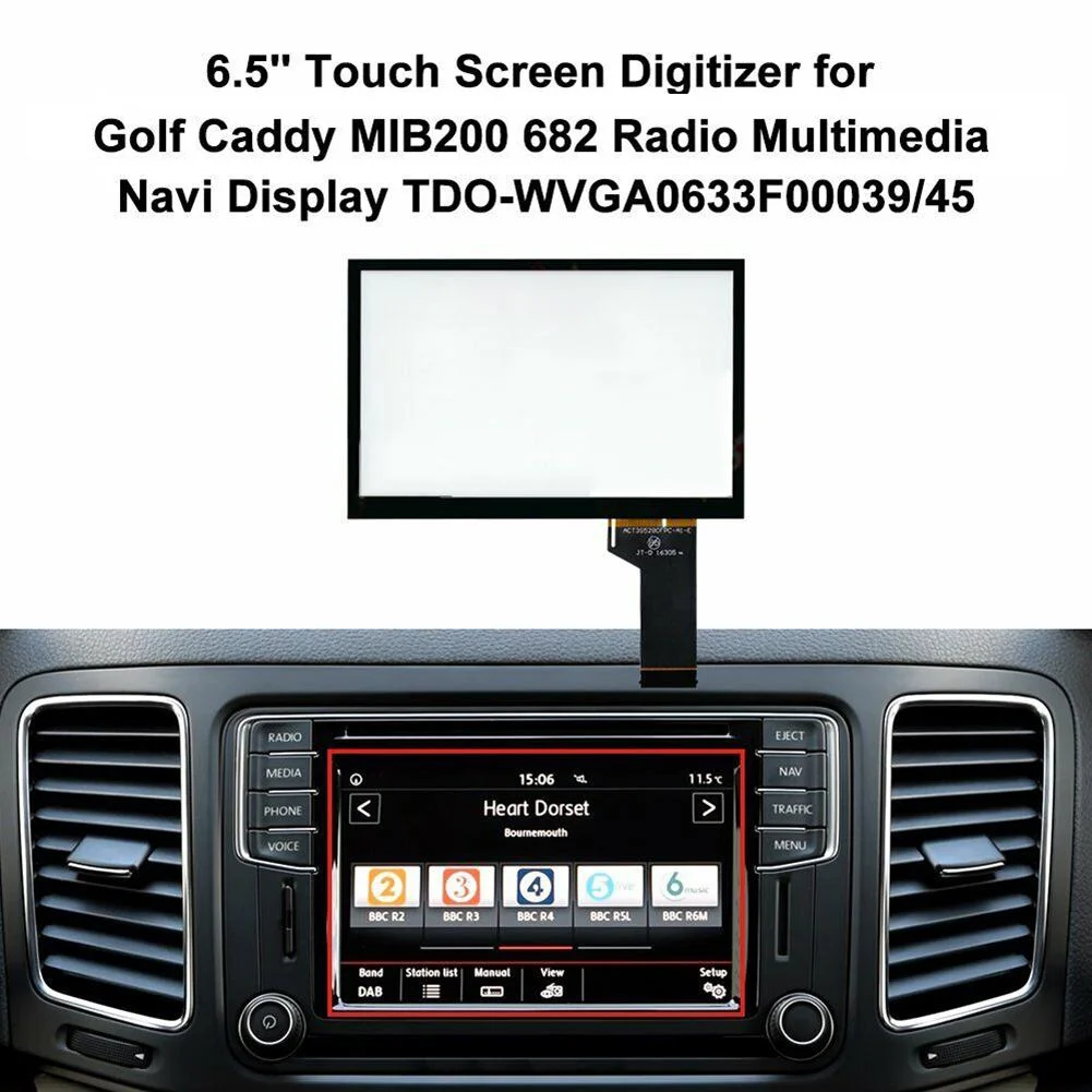 

For Skoda MIB2 MIB STD2 Radio Multimedia Navi 6.5\\'\\' Touch Screen Digitizer Navigation Screen WVGA0633F00039 WVGA0633F00045