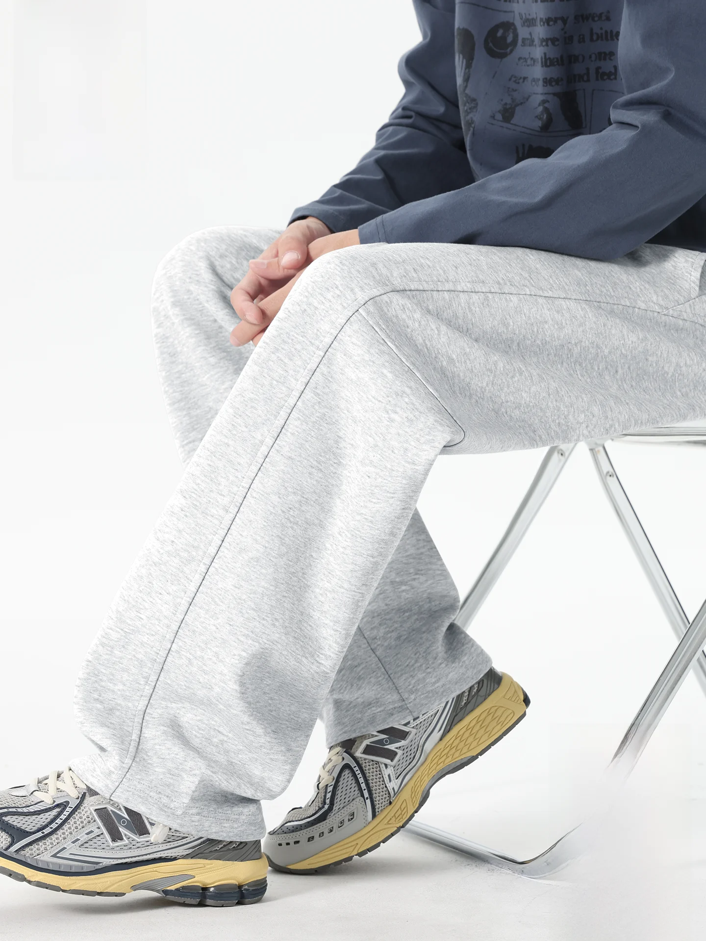 

Men's American Sle Patchwork Straight Leg Sweatpants Casual Spring Trendy Brand Versatile Loose Fit Long Pants