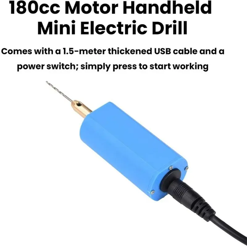 【LIMITED TIME DISCOUNT】USB Miniature Drill 10000 RPM High-Speed Rotary Tool 5V For DIY Wood Plastic Drilling With 1.5M Cable 3/6