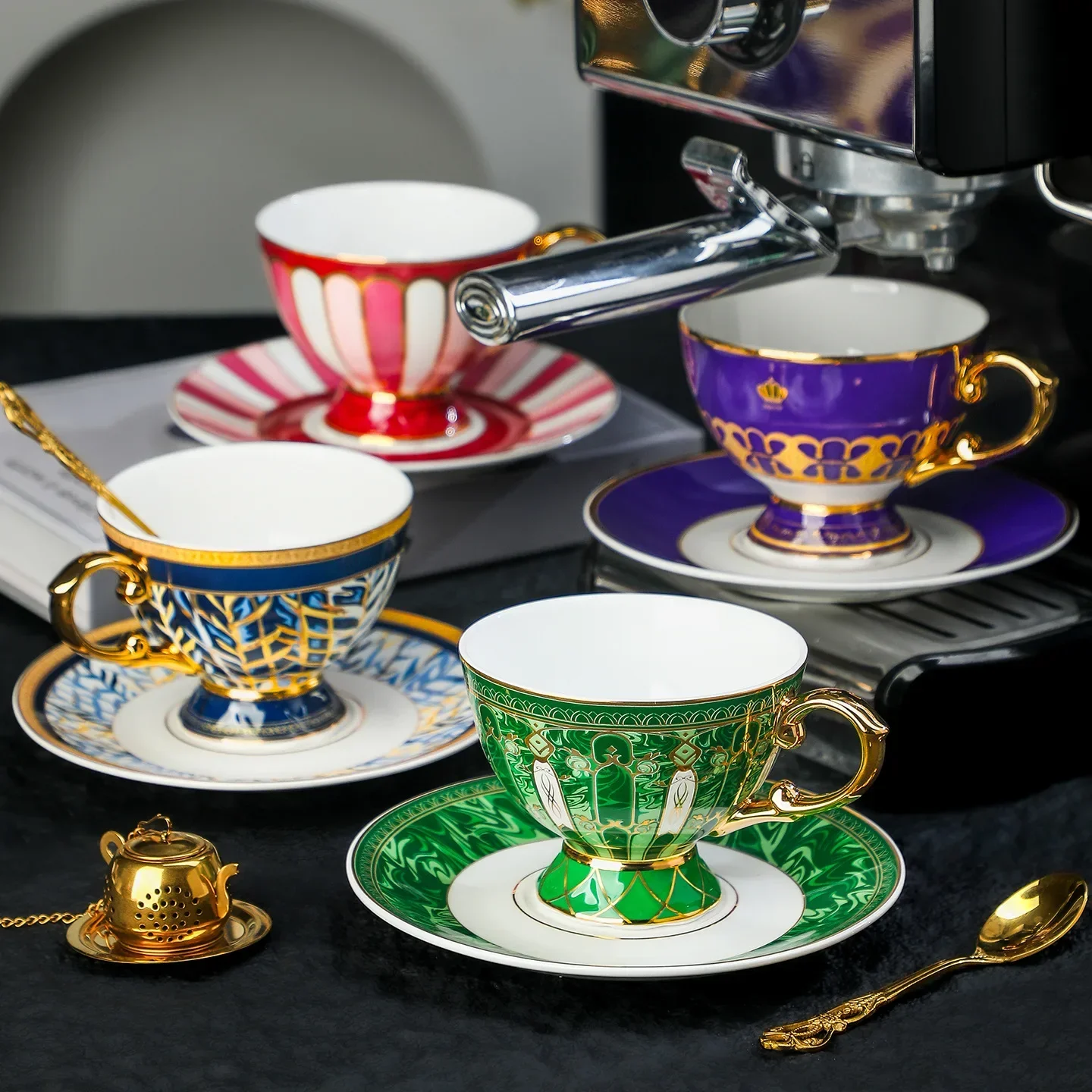 

CL beautiful high-value high-end exquisite bone coffee cup design sense niche light luxury high-end teacup