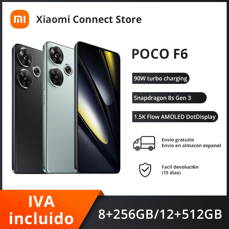 Global Version POCO F6 5G NFC Snapdragon®8s Gen 3 120Hz 90W Turbo Charging 5000mAh Battary Smartphone