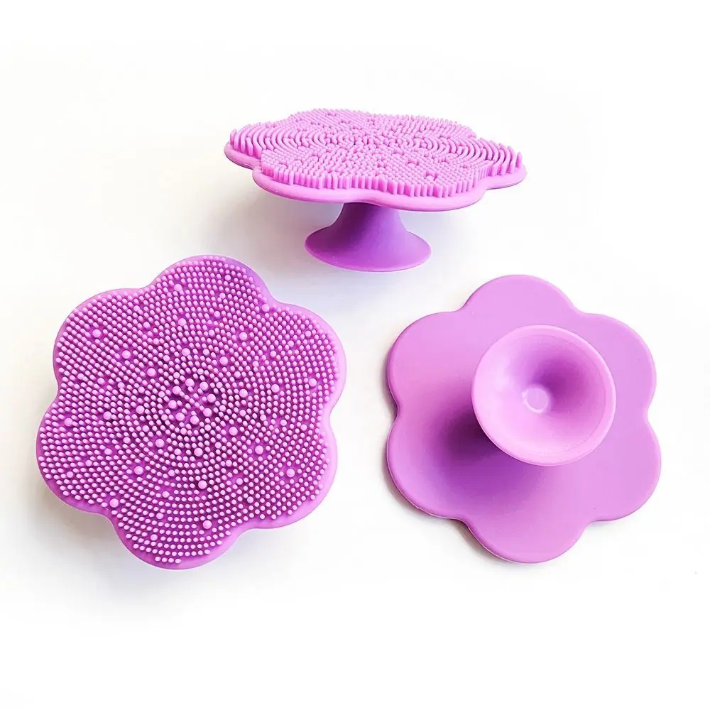 Spazzola per la pulizia del viso in silicone a forma di fiore Ventosa per cintura Pulizia profonda Cura della pelle Scrub Detergente Struccante Esfoliante