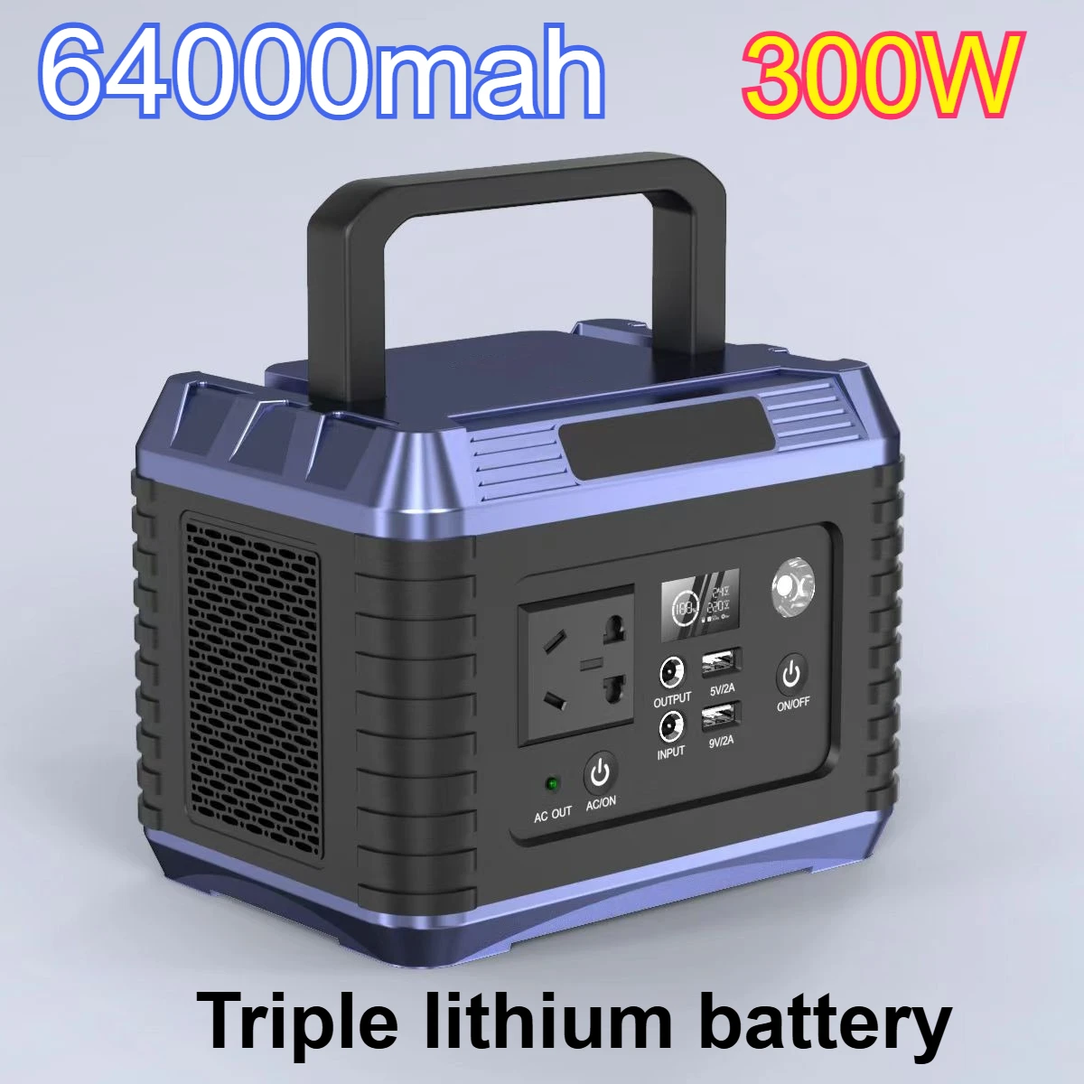 

300W Portable Large Capacity Electric Bank 64000mAh with Multi-function USB DC AC Power for Camping and RV Home Use
