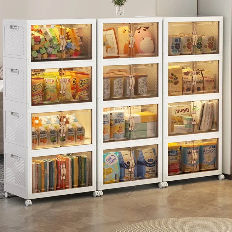 

Folding Storage Boxes Clothes Storage Cabinet Removable Quilts Transparent Storage Boxes Plastic Cabinets for Home