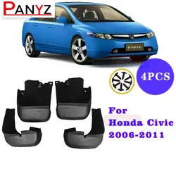 Set Molded Mud Flaps For Honda Civic 2006-2016 2022 Splash Guards Front Rear Mud Flap Mudguards Fender 2007 2008 2009 2010