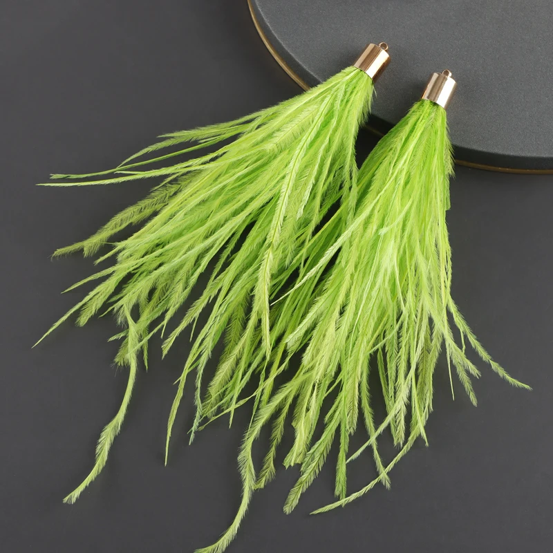 assoonas, 2 Stück/Lot, MA32, Schmuckzubehör, Naturfeder, handgefertigt, Anhänger, DIY-Ohrringanhänger, Schmuckherstellung, Federquaste – Detail 5